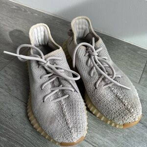 Yeezy Cream and Tan Knit Sneakers